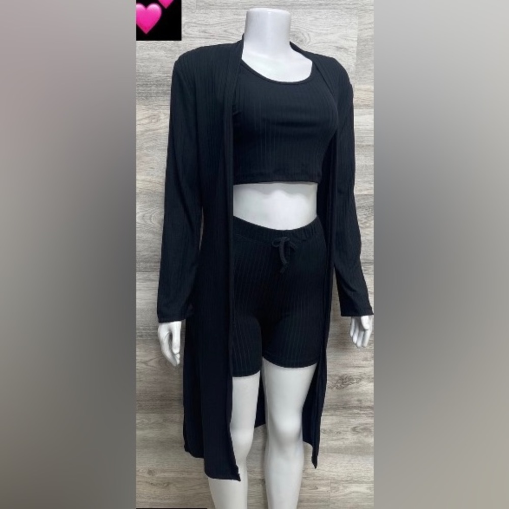 3 pc shorts lounge set